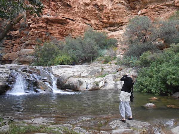 The 'bottomless' pool at the foot of the waterfall is said to be home to a mermaid!