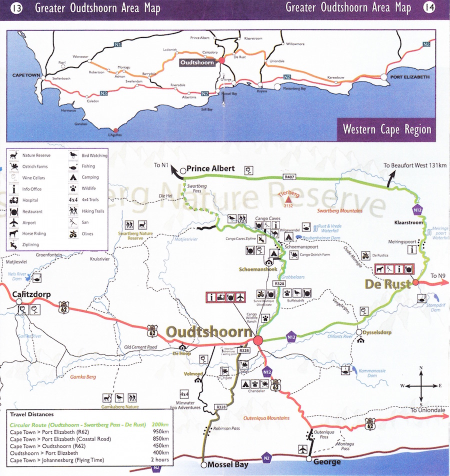 The Greater Oudtshoorn area map