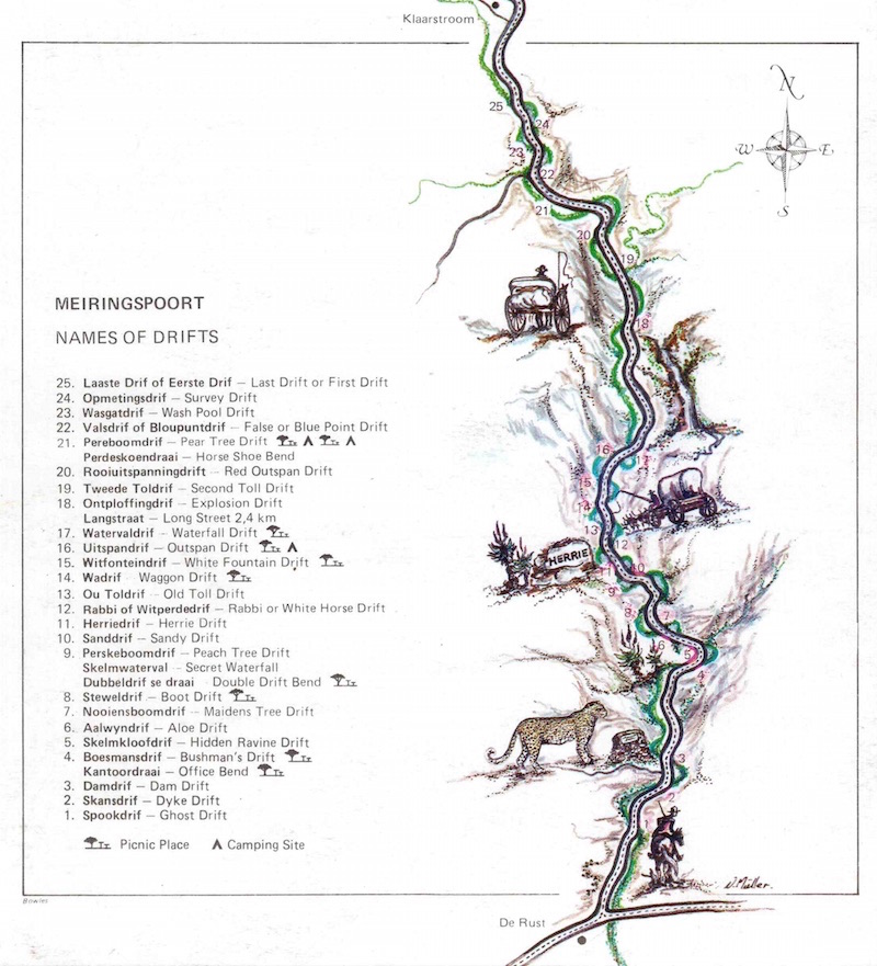 Meiringspoort Drifts map from Helena Marincowitz's book